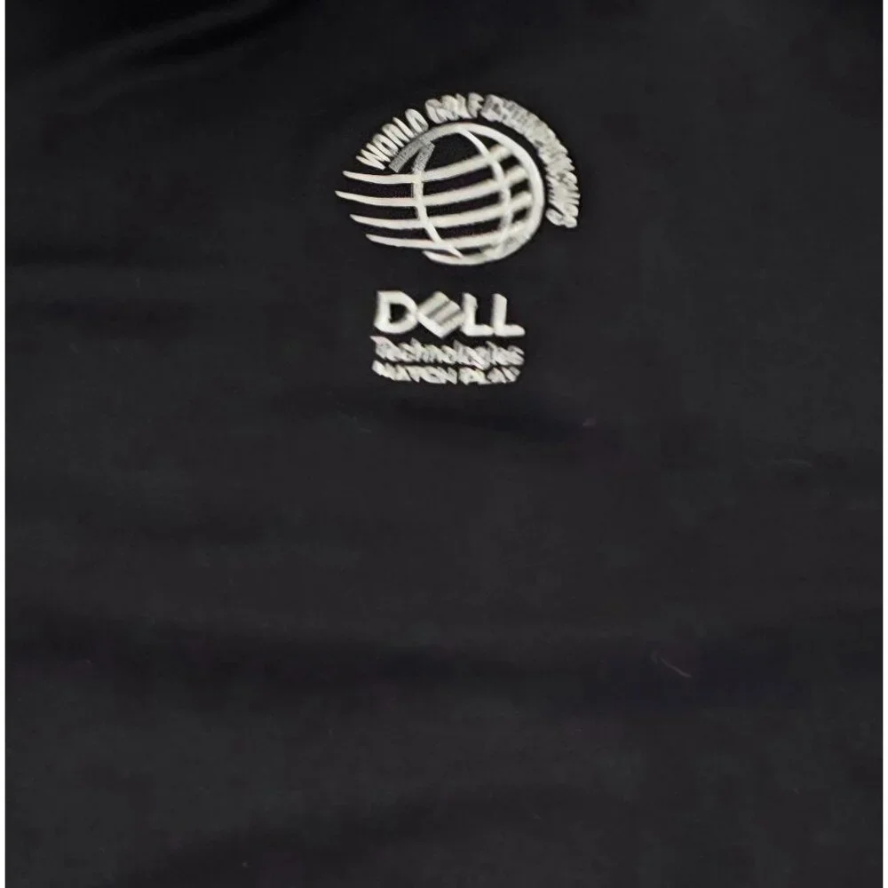 Nike Golf Dri-Fit Women's Polo Shirt XL Black Dell‎ World Tour Logo